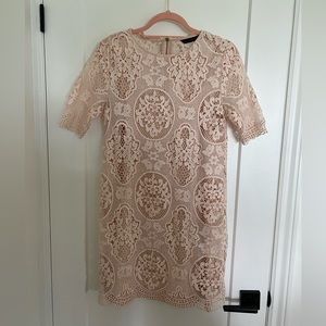 Zara Blush Lace Mini Dress | Size Small